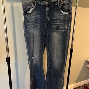 Risen Plus Size High Rise Flare Jeans